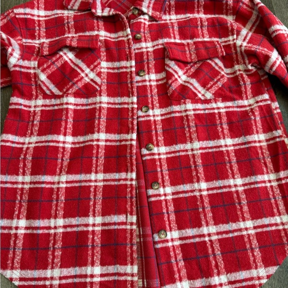 White Birch Plaid Shacket (sweater jacket).  Women’s size medium. Like new! - Picture 2 of 8